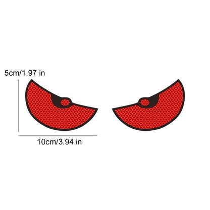 2pcs/Set Reflective Car Stickers Motorbike Helmet Improve Your Vehicle's Visibility And Safety With Devil Eye Stickers