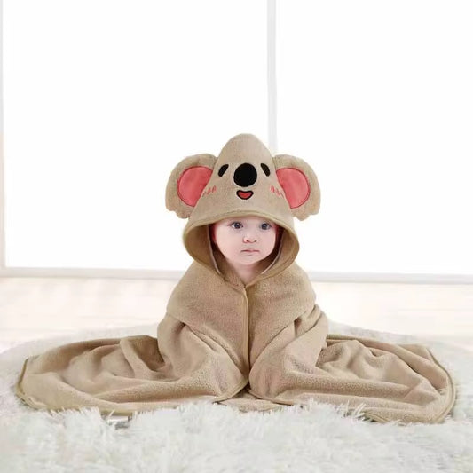 Cartoon Baby Bath Towel Infant Soft Bathrobe Hooded Swaddle Towel Blanket Kids Warm Sleeping Swaddle Wrap for Newborn Boys Girls