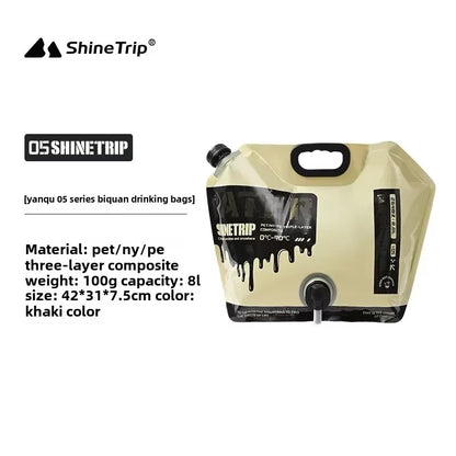 ShineTrip 8L Camping Water Bag Multipurpose Portable Water Container No Leakage Collapsible Pouch with Faucet Outdoor Tools