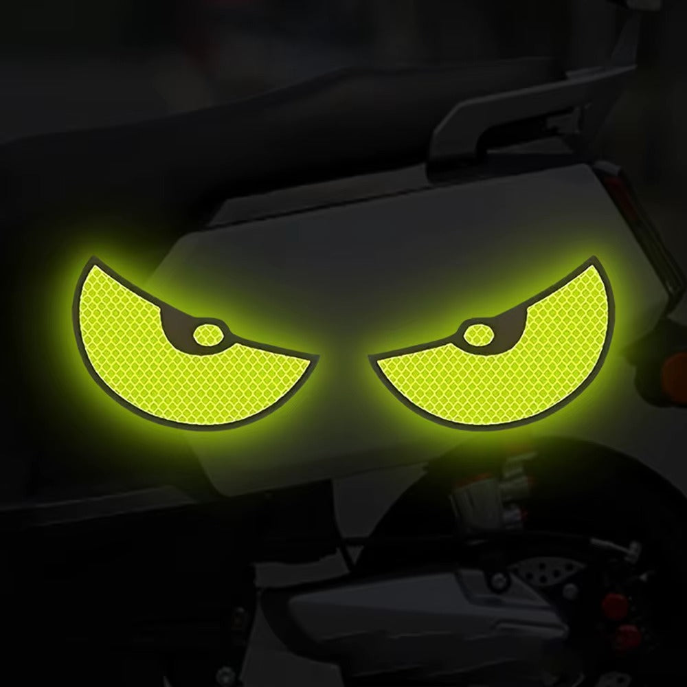 2pcs/Set Reflective Car Stickers Motorbike Helmet Improve Your Vehicle's Visibility And Safety With Devil Eye Stickers