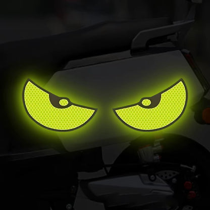 2pcs/Set Reflective Car Stickers Motorbike Helmet Improve Your Vehicle's Visibility And Safety With Devil Eye Stickers