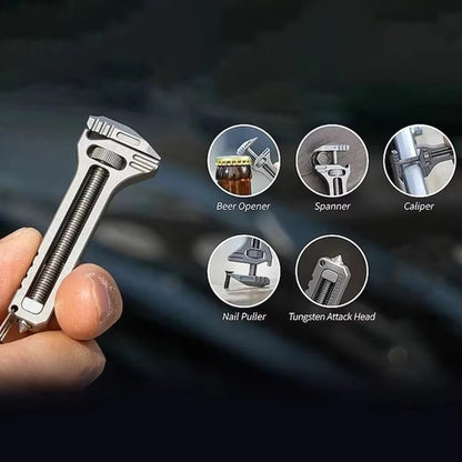 1Pc Mini Wrench Pocket Portable Multitool Tools for Outdoor Camping Compact Aluminium Alloy Bottle Opener Outdoor Small Tools
