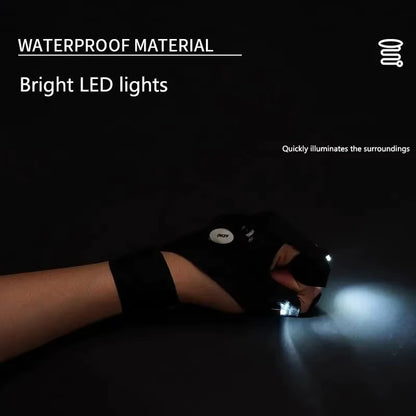 Night Light Fingerless Glove Waterproof Led Fishing Gloves Camping Hiking Survival Rescue Multi Light Tool Outdoor Tool