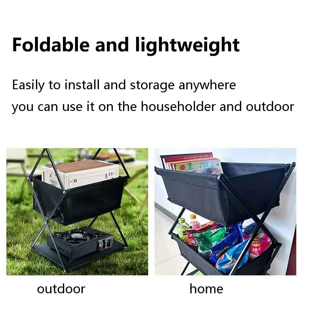 TARKA Camping New Storage Rack Three-Layer Shelf Folding Storage Rack For Outdoor Barbecue Storage Rack Multifunctional Shelf